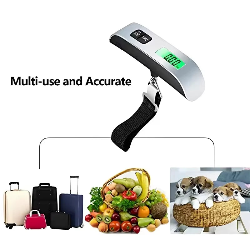 50Kg Portable Hanging Scale Electronic Hand Luggage Scale Digital Display Suitcase 110Lb Travel Baggage Bag Weighing Tools